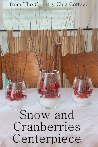 Snow and Cranberries Centerpiece - * THE COUNTRY CHIC COTTAGE (DIY ...