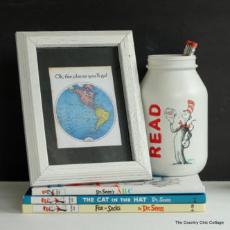 Free printable Seuss art -- print this art with a Dr. Seuss quote for Read Across America Day or just to display in your home.