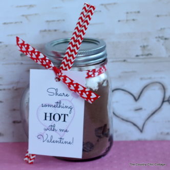 A fun mason jar gift idea for Valentine's Day! Free printable tag along with instructions!