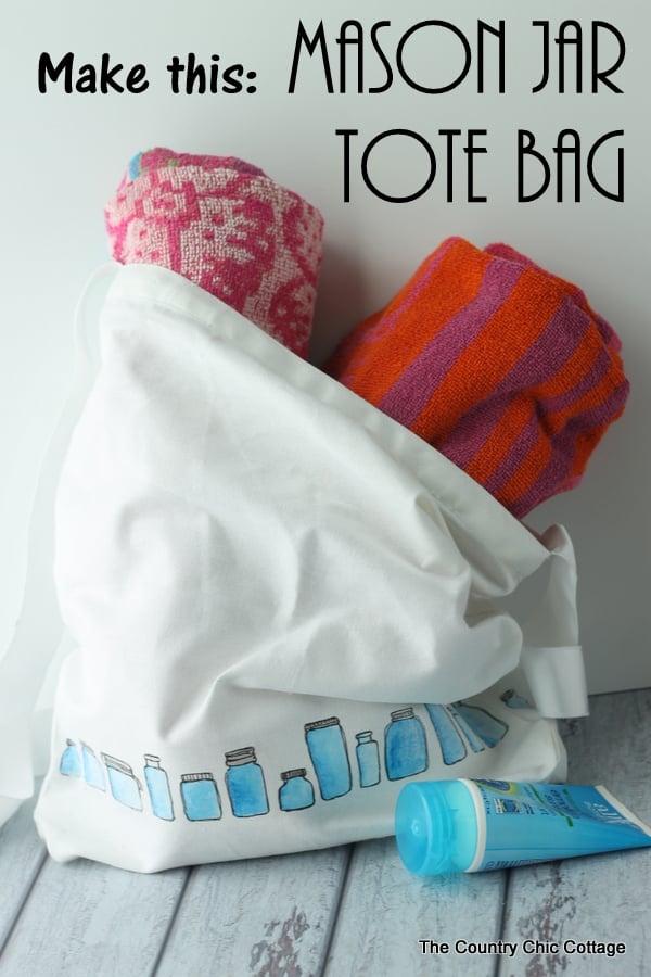 Make this mason jar tote bag! A quick and easy project that you will ...