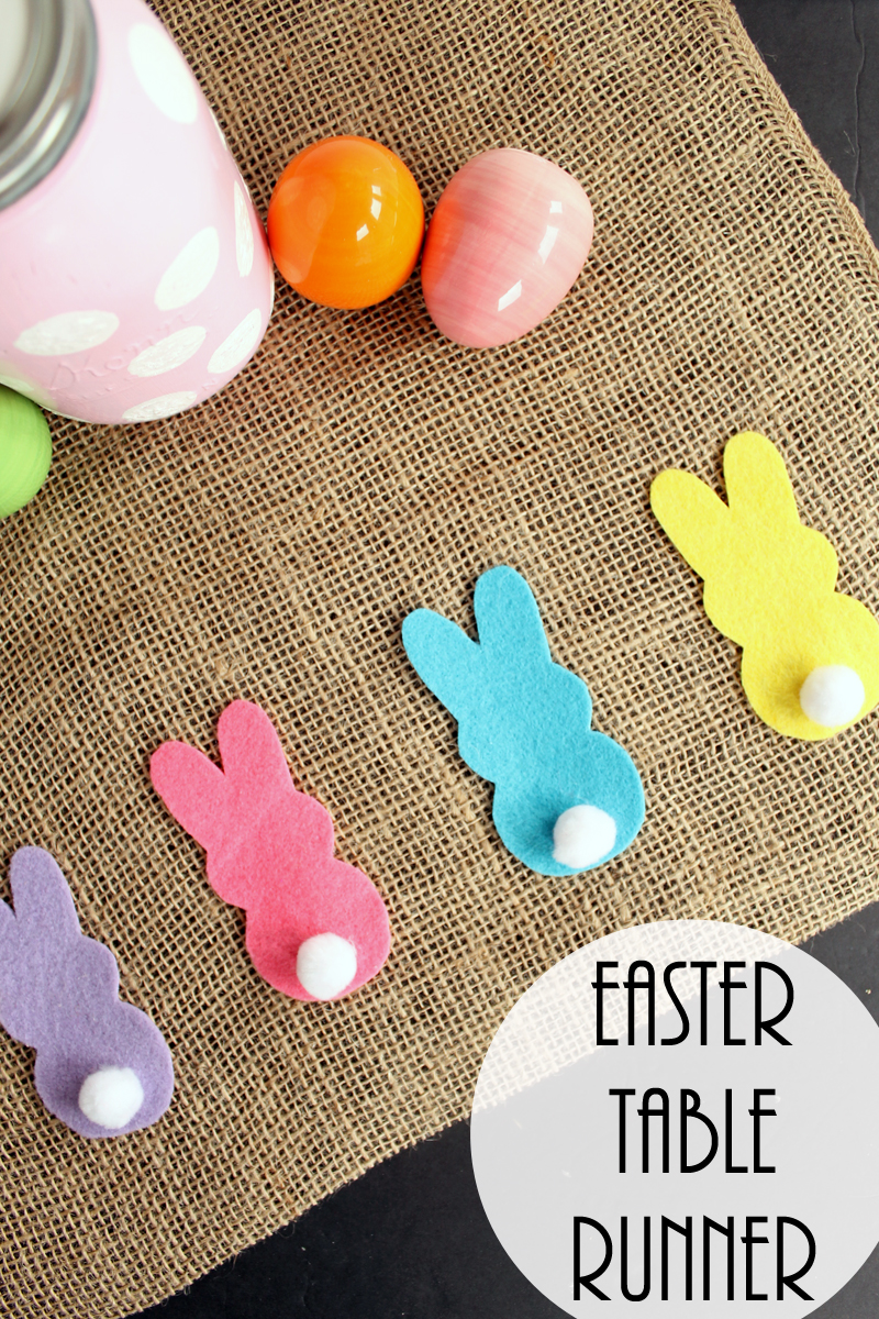 Make this burlap table runner for Easter! A quick and easy addition to your spring decor!