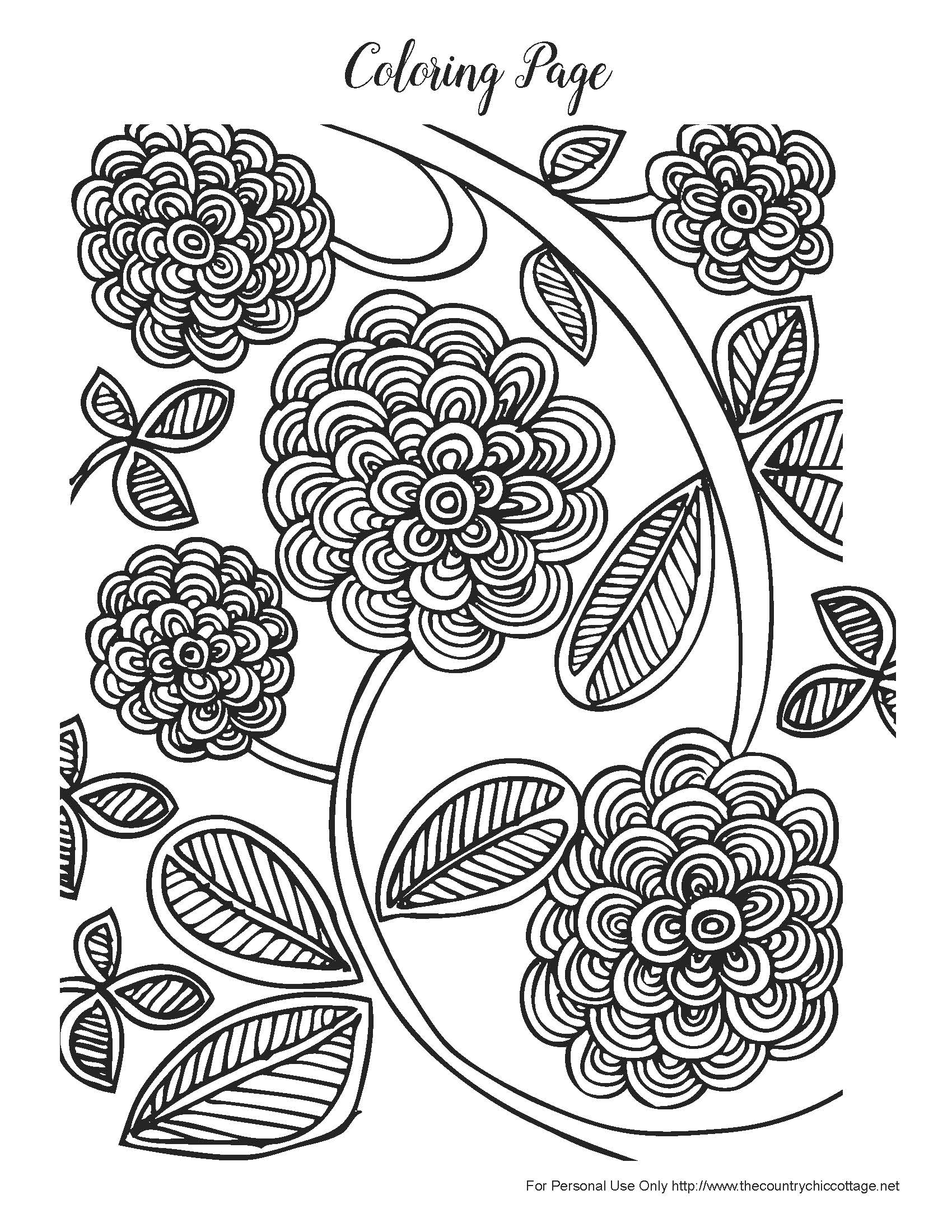 Free Spring Coloring Pages for Adults - The Country Chic ...