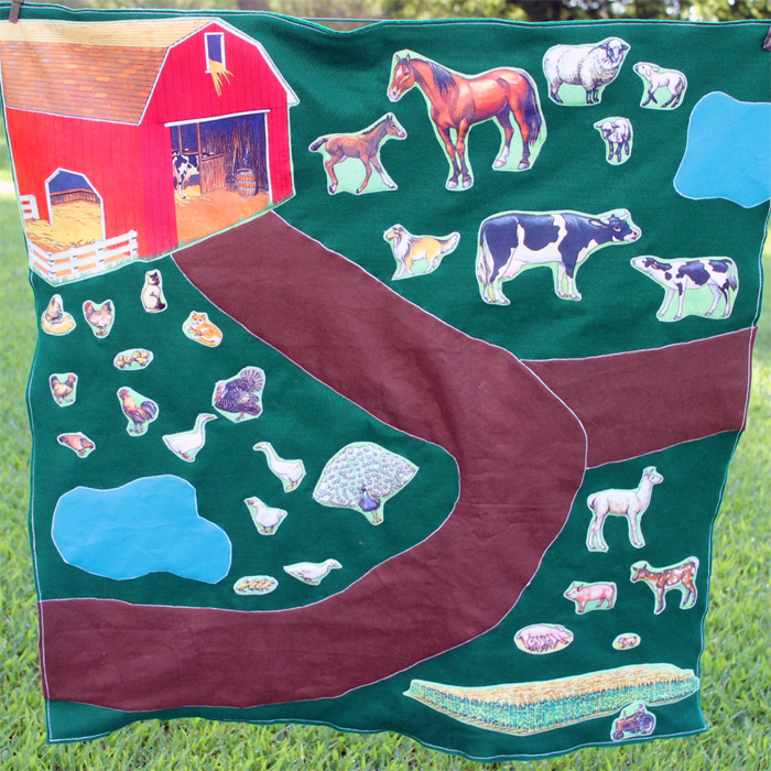 Make this DIY farm play mat for any child! A sewing project that makes a great gift idea for kids!