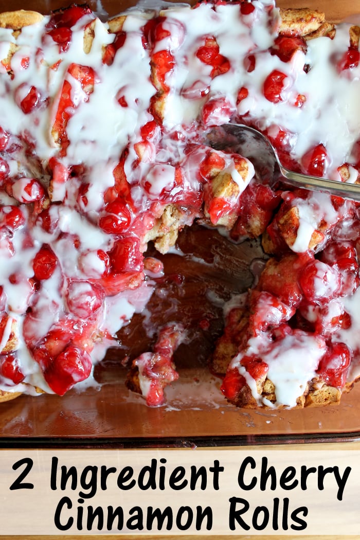 Make this cherry cinnamon rolls recipe for your family! Just two ingredients!