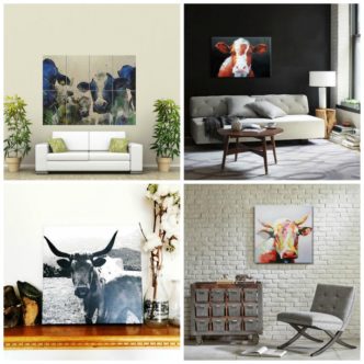 Want a cow painting on canvas? See our affordable options for adding one to your home!