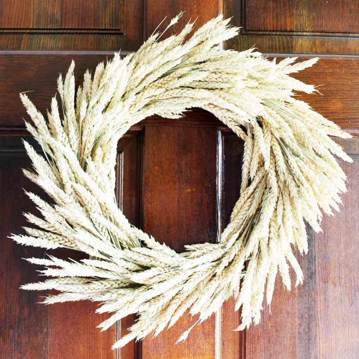 Make a wheat wreath this fall for your farmhouse style home!