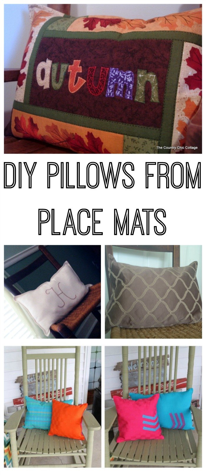 Make DIY pillows from place mats with these instructions!