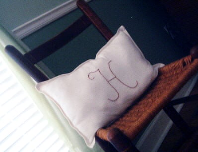 monogram placemat pillow