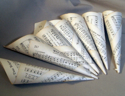 rolled sheet music