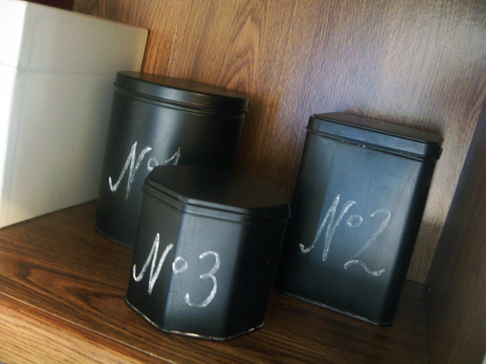 painted chalkboard canisters 