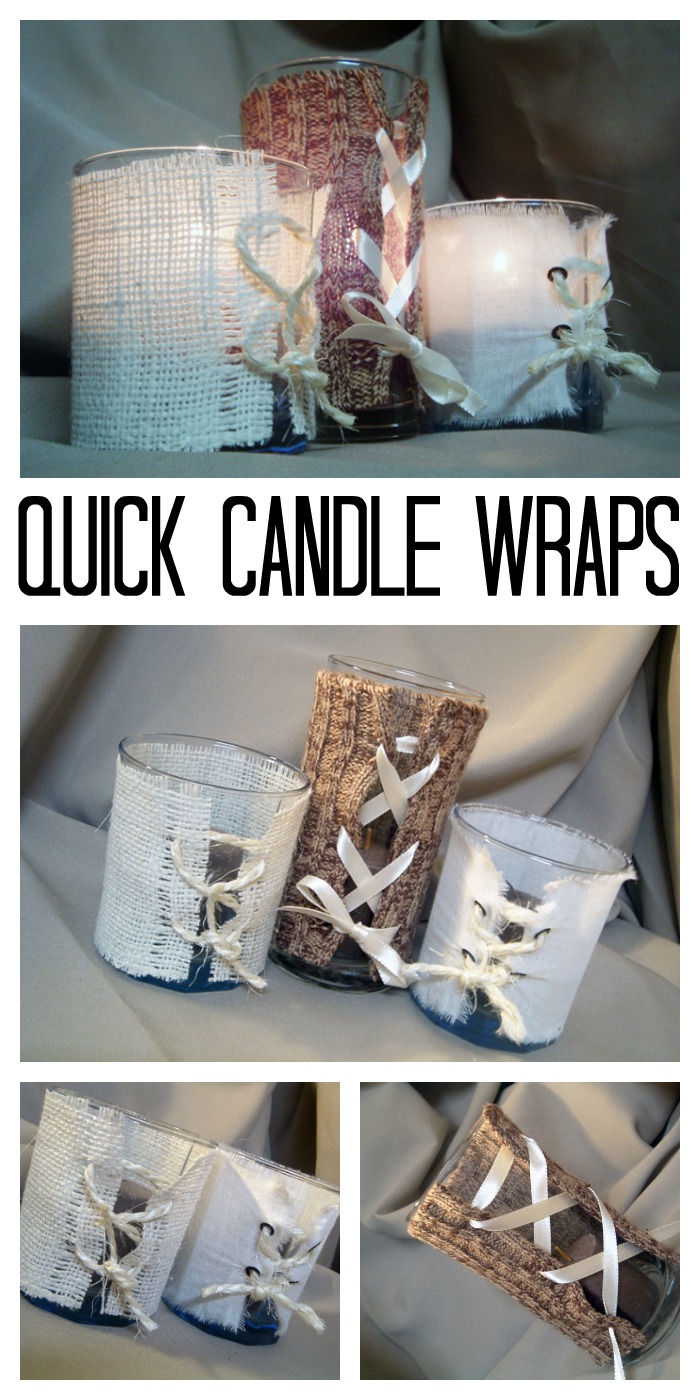 Make these quick and easy candle wraps with things you may already have on hand around your home!