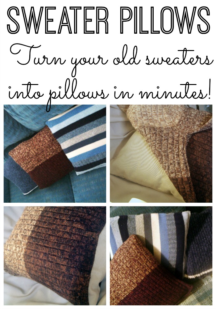 See how to cover a pillow with a sweater for that Pottery Barn look on a budget!