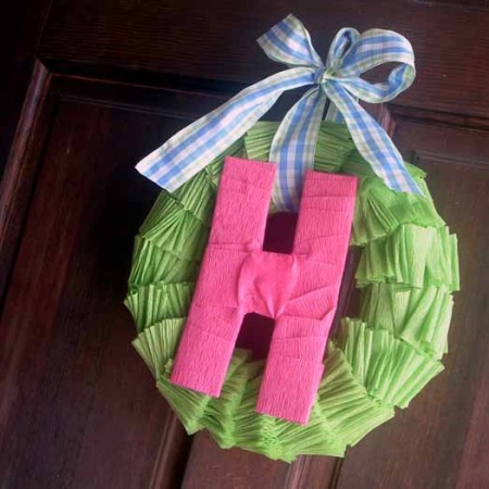 Make this crepe paper wreath for your door this spring!