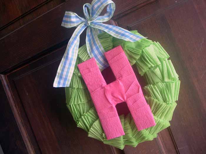 Make this crepe paper wreath for your door this spring!