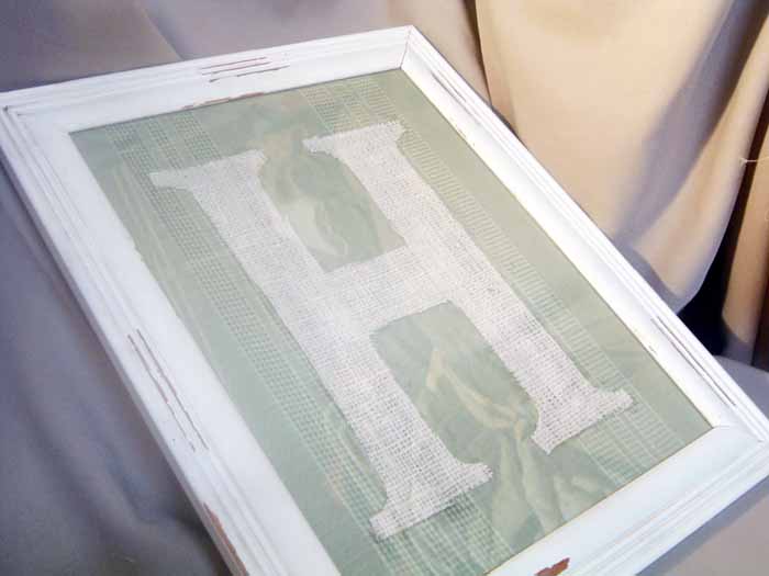 Make this framed burlap letter for your home! A quick and easy way to add some rustic flair to your farmhouse!