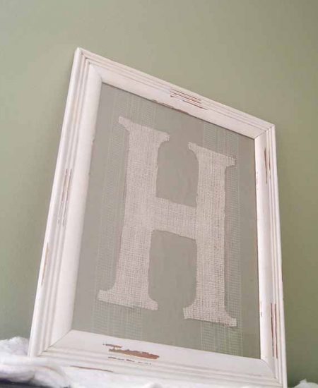 Make this framed burlap letter for your home! A quick and easy way to add some rustic flair to your farmhouse!