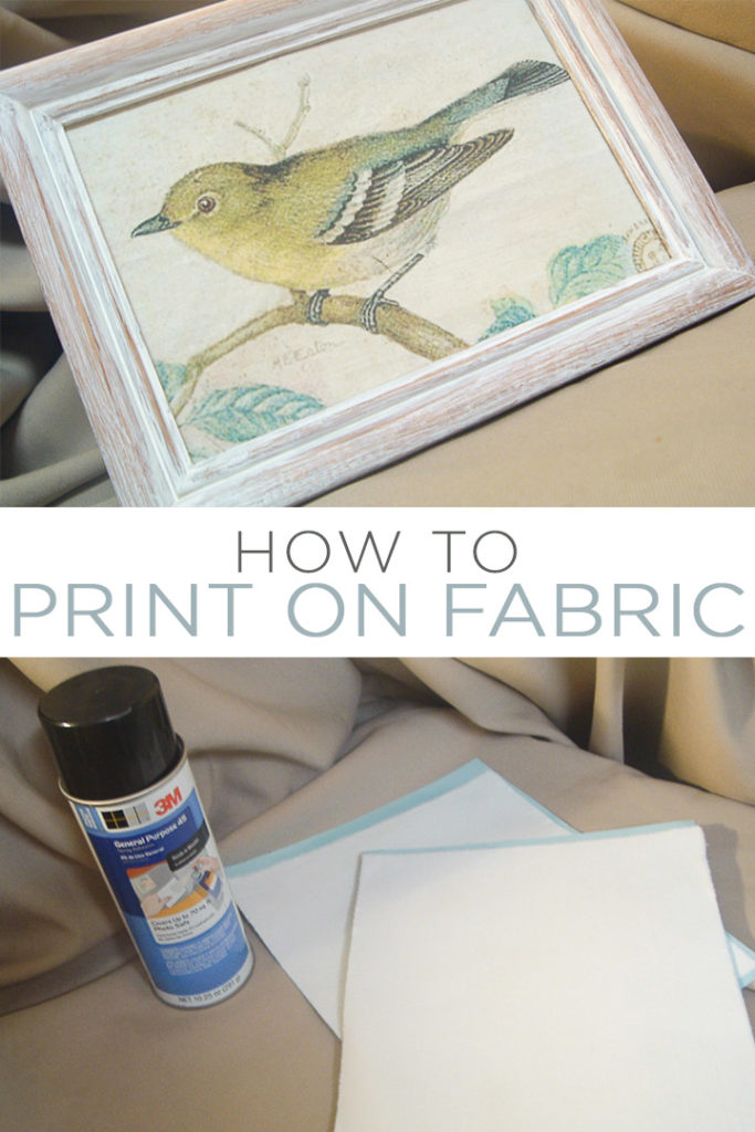 Learn all about printing on fabric for an inexpensive way to make your own art at home. How to print on fabric with an easy technique with simple supplies! #crafts #homedecor #printing