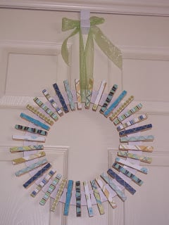 Learn how to make your own clothespin wreath for a laundry room or your front door!