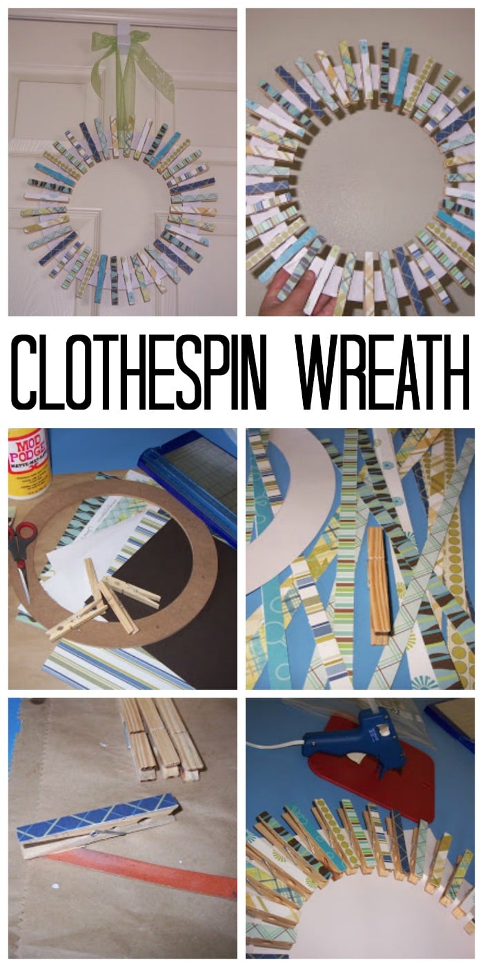 Learn how to make your own clothespin wreath for a laundry room or your front door!