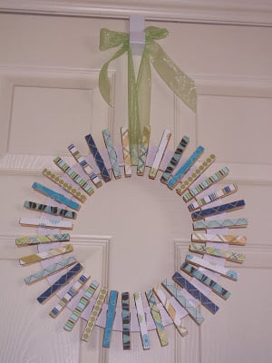 Learn how to make your own clothespin wreath for a laundry room or your front door!