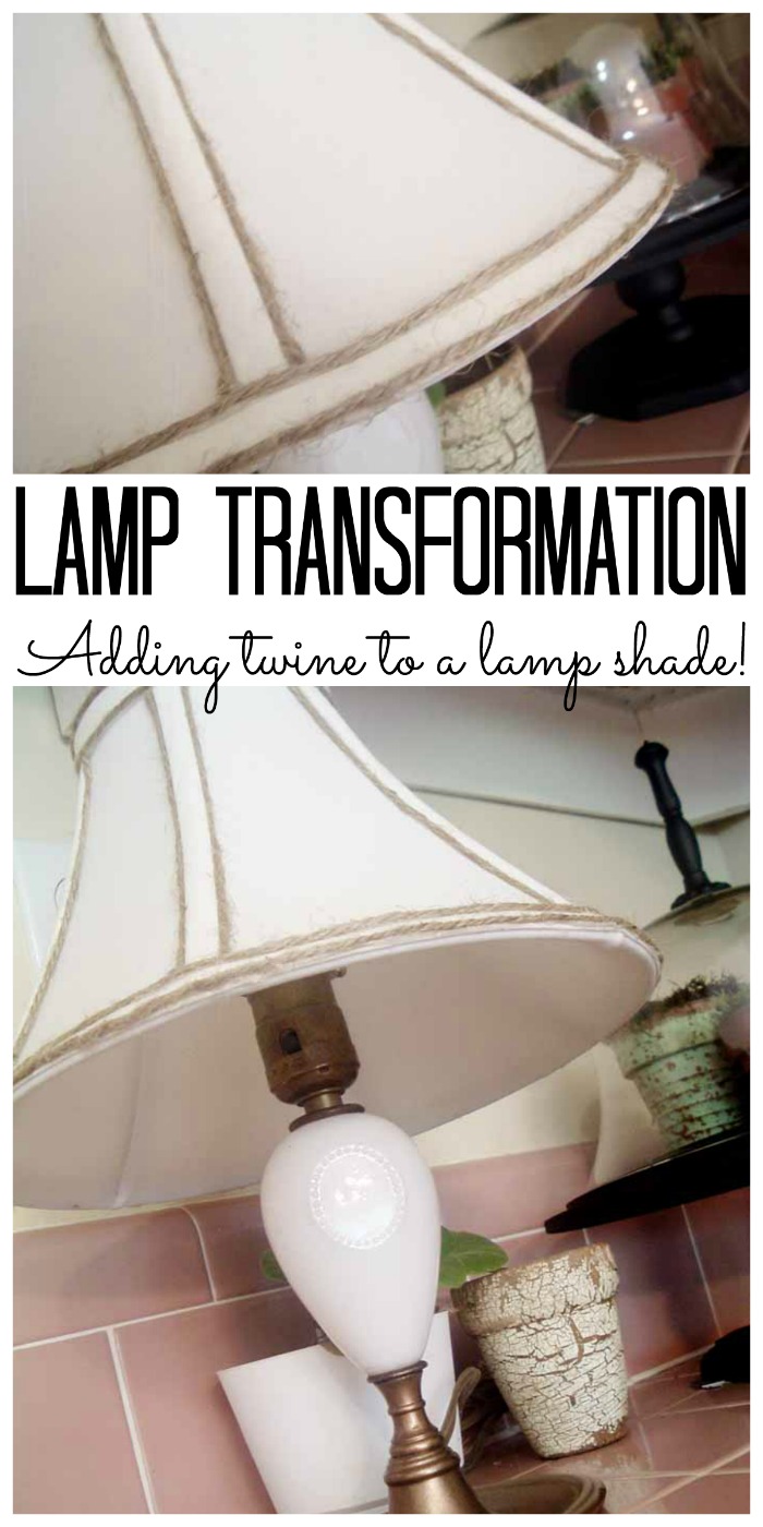 A lamp transformation and an idea for using jute twine on a lamp shade! See how to do this yourself!