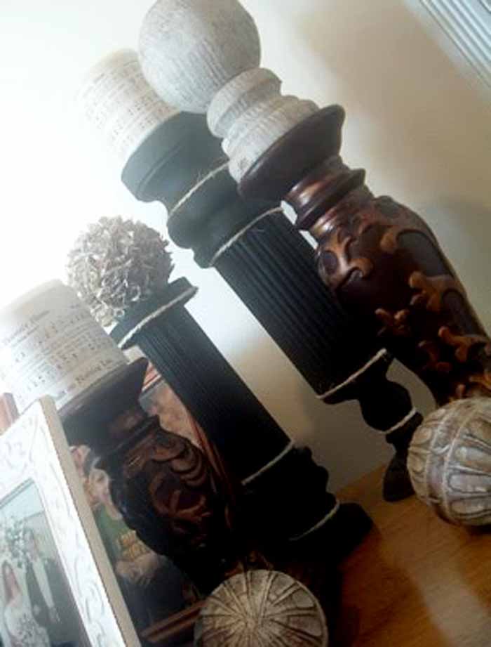 Make your own candlesticks using wood dowels and a few thiftstore finds! Gorgeous home decor for cheap!