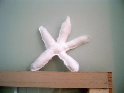 Make a shabby starfish from scrap fabric for your nautical or beach themed home!