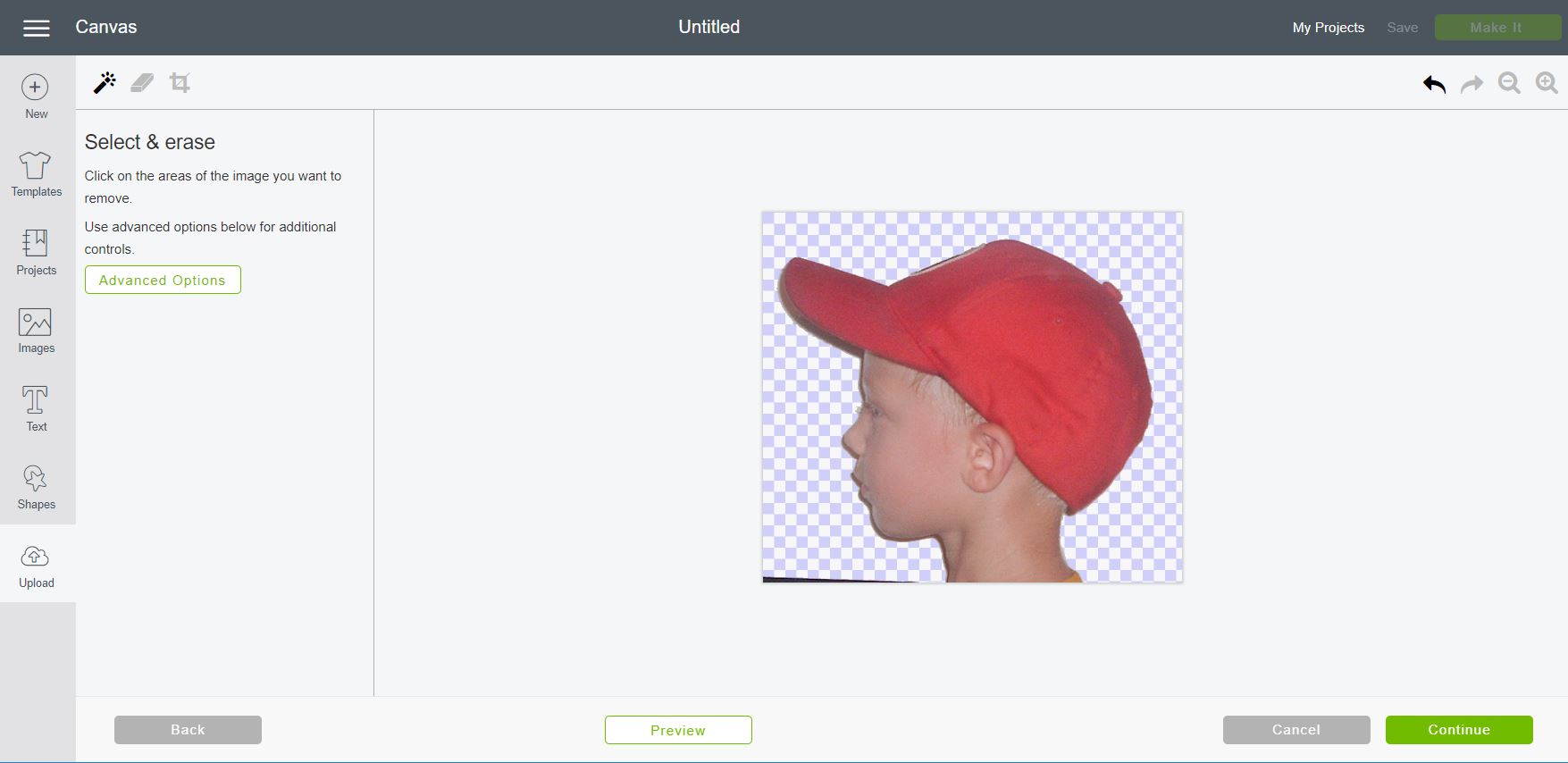 Uploaded photo in Cricut Design Space