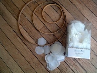 supplies to make a chandelier from rose petals