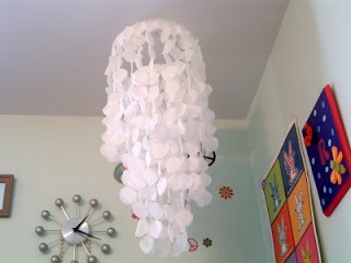 making a diy rose petal chandelier