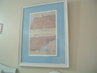 painted picture frame and map