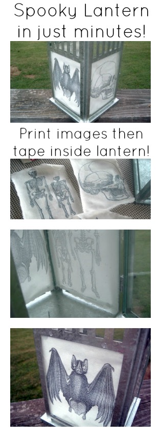 Make a spooky lantern by printing images and taping inside any lantern!