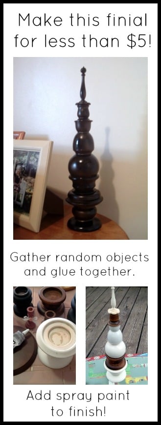 See how to make your own finial for your home decor. A fun project that anyone can do!