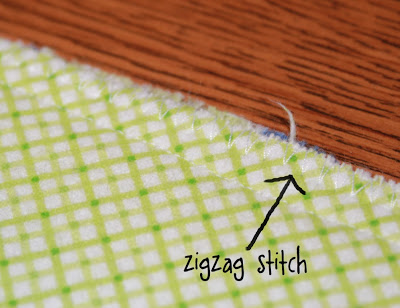 zig zag stitch on pillowcase