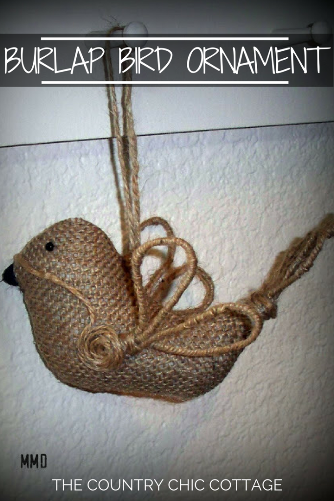 Burlap Bird Ornament