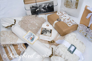 collection of vintage wrapped gifts