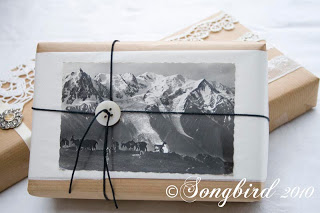 gift wrapped with vintage photograph