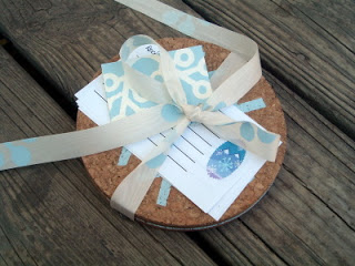 tied bow on coaster gift