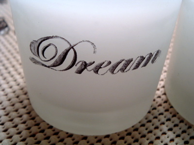 stamped dream votive candle