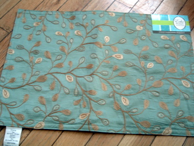 teal floral placemats