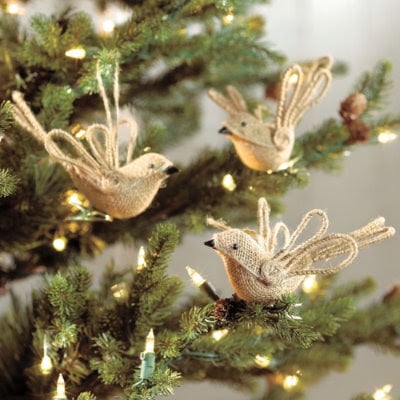 ballard designs bird ornament on a Christmas tree