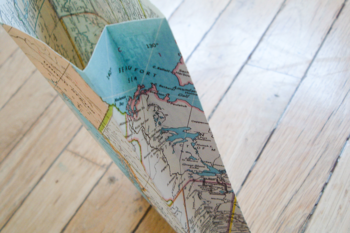 using decorative maps to create gift bag