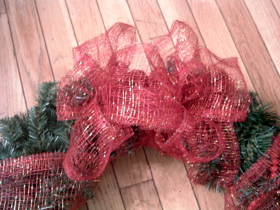 Christmas Wreath with Sheet Music Ribbon - The Country Chic Cottage