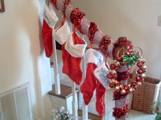 red and white stairwell