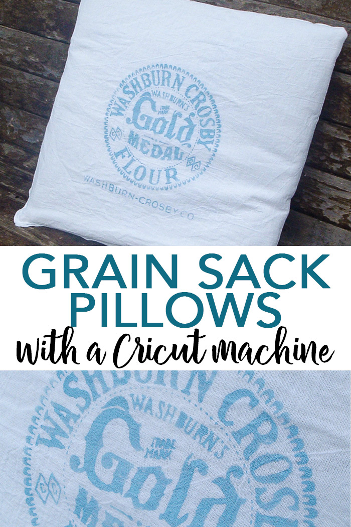 DIY grain sack pillows