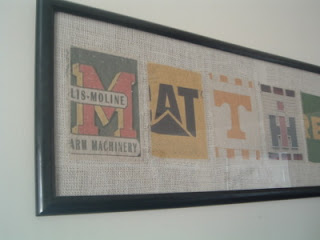 matt framed letter art on wall