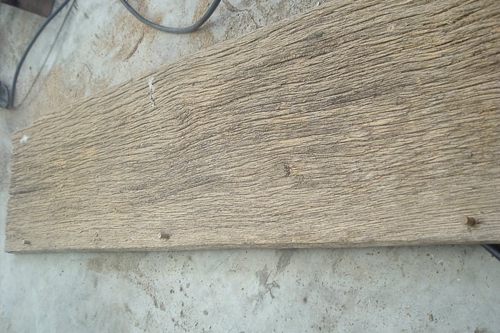 cutting barn wood