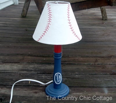 Pottery Barn Knock Off Baseball Lamp And Shade Tutorial The A Good Knock Off Seemed To Fit The Bill So I Made This Baseball Lamp Similar One Found In Pottery Barn Kids Catalog