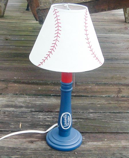 Making a baseball bat lamp from a thrift store find with a Cricut machine