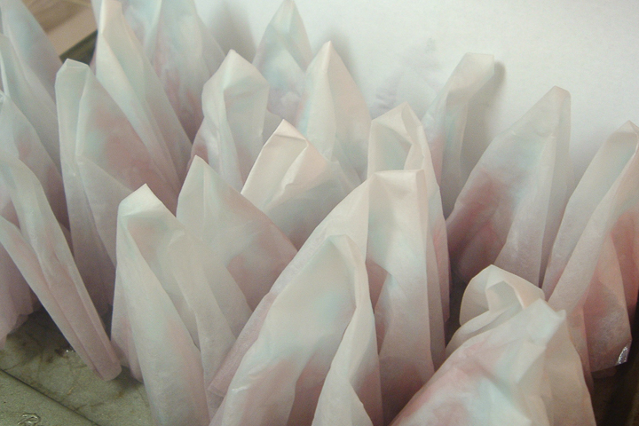 These coffee filters are dyed with a mix of red and blue for a lovely watercolor purple color